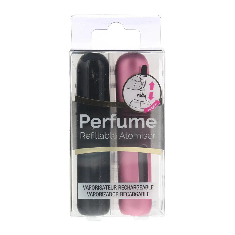 Pressit Refillable Perfume Spray Bottles 2 x 4ml - Pink Black Pressit