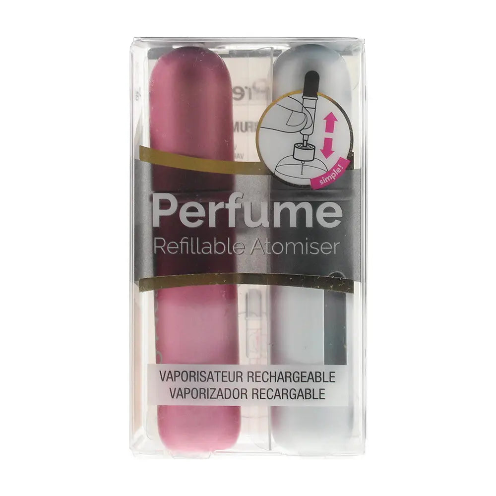 Pressit Refillable Perfume Spray Bottles 2 x 4ml - Pink Silver Pressit