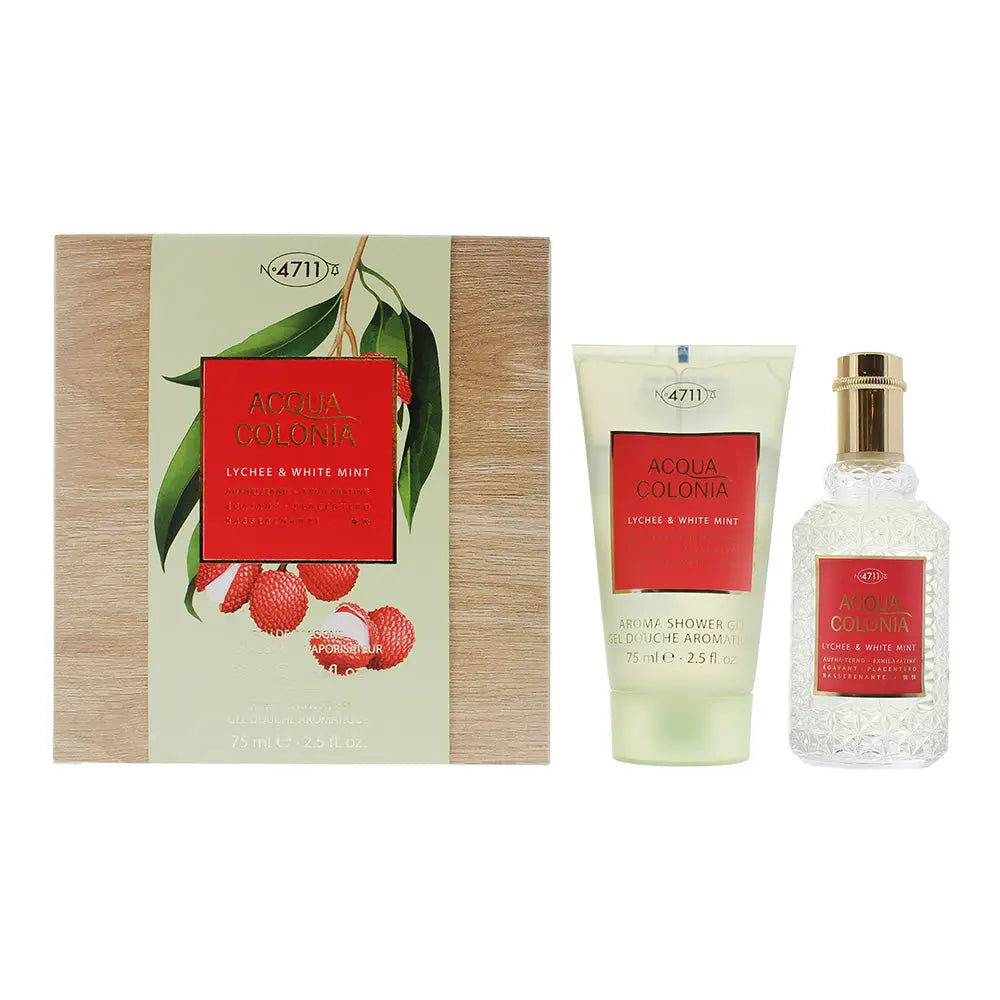 4711 Acqua Colonia Lychee White Mint 2 Piece Gift Set: Eau De Cologne 50ml - Shower Gel 75ml 4711