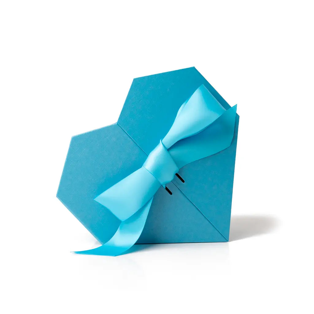 Luxury Heart-Shaped Large Blue Gift Box - 21.5cm x 21.5cm x 10cm