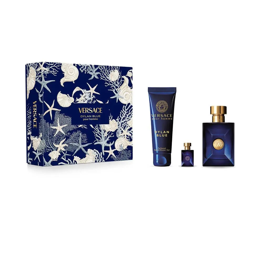 VERSACE DYLAN BLUE SET: EDT 100ML + BATH AND SHOWER GEL 150ML + EDP 5ML CRM