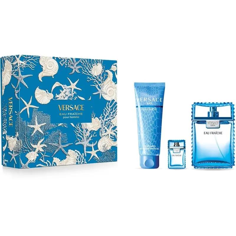 VERSACE EAU FRAICHE SET: EDT 100ML + SHOWER GEL 150ML + + EDT 5ML CRM