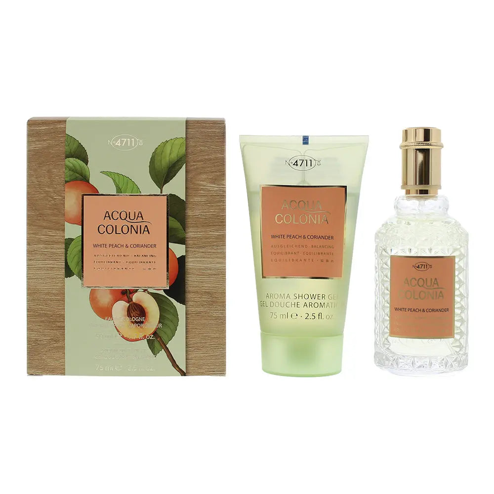 4711 Acqua Colonia White Peach  Coriander 2 Piece Gift Set: Eau De Cologne 50ml - Shower Gel 75ml 4711