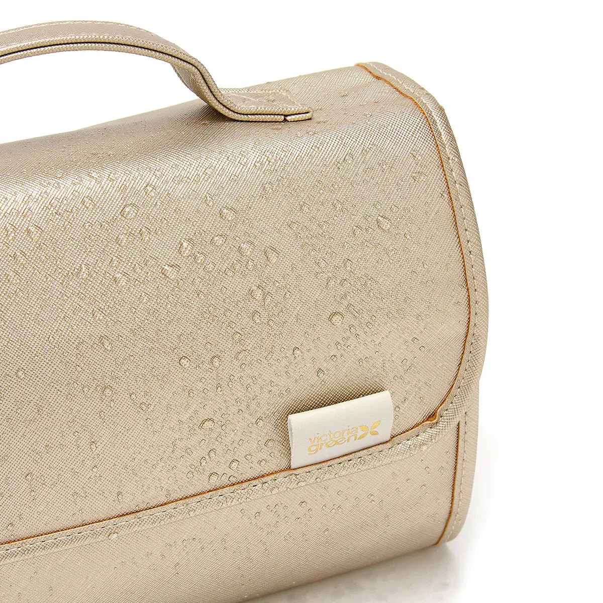 'Emma' 3 in 1 Hanging Wash Bag in Gold Victoria Green